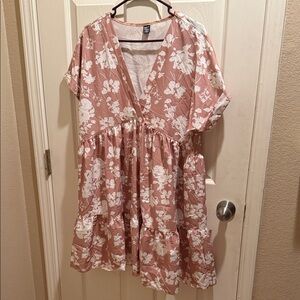 SHEIN Blush and White Floral Mini Dress